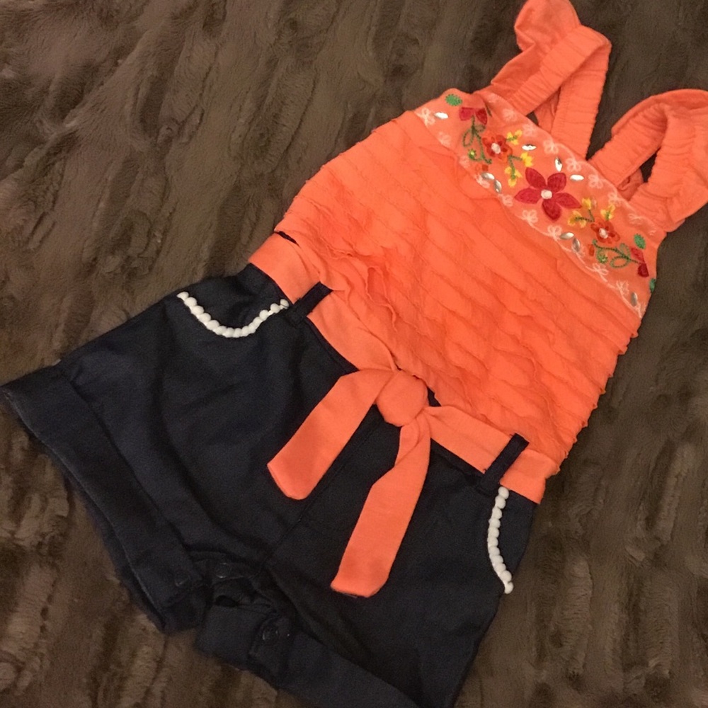 1 LEFT🚨NWT Ruffle Floral Romper 24M Adorable - Picture 3 of 4